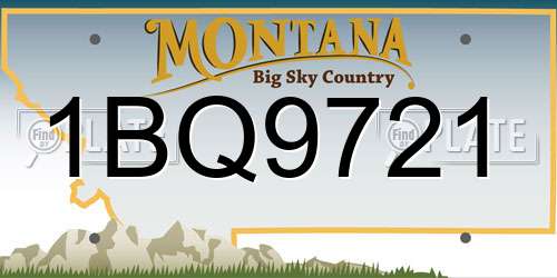 1BQ9721 Montana License Plate