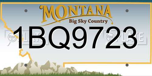 1BQ9723 Montana License Plate
