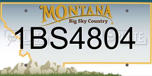 1BS4804 Montana License Plate