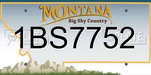 1BS7752 Montana License Plate