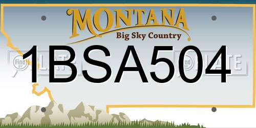 1BSA504 Montana License Plate