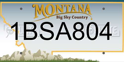 1BSA804 Montana License Plate