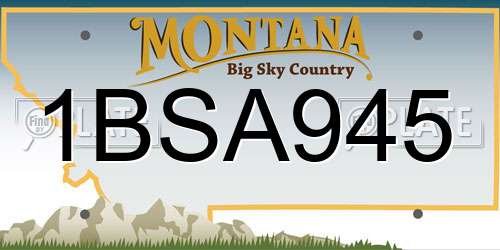 1BSA945 Montana License Plate