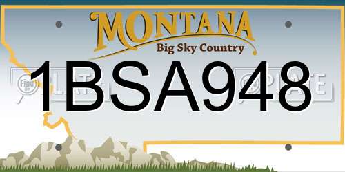 1BSA948 Montana License Plate