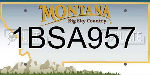 1BSA957 Montana License Plate