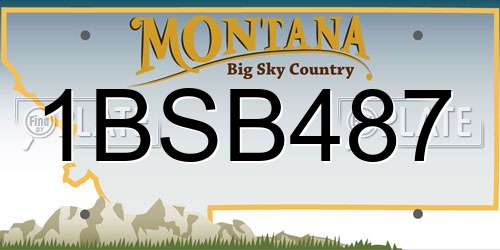 1BSB487 Montana License Plate