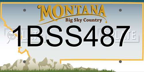 1BSS487 Montana License Plate