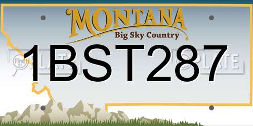 1BST287 Montana License Plate