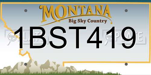 1BST419 Montana License Plate