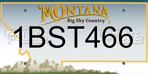 1BST466 Montana License Plate