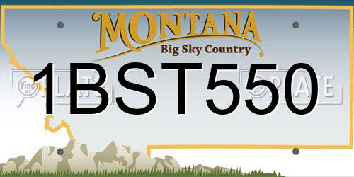 1BST550 Montana License Plate