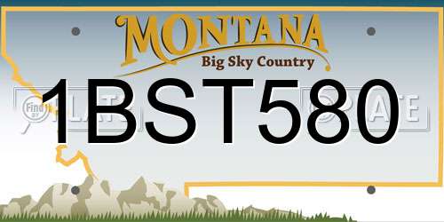 1BST580 Montana License Plate