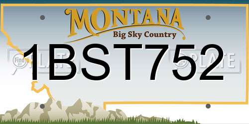 1BST752 Montana License Plate