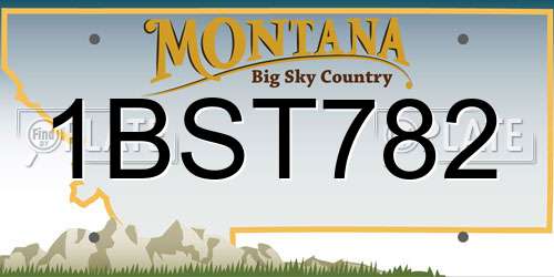 1BST782 Montana License Plate
