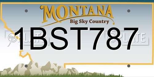 1BST787 Montana License Plate