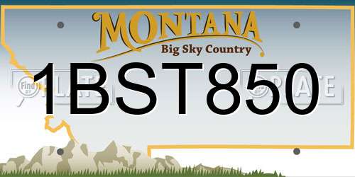 1BST850 Montana License Plate