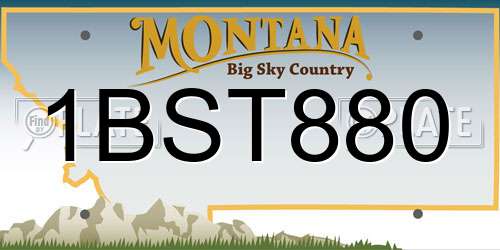 1BST880 Montana License Plate