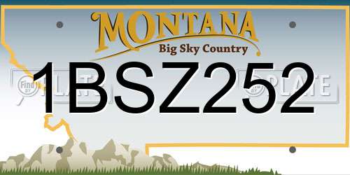 1BSZ252 Montana License Plate