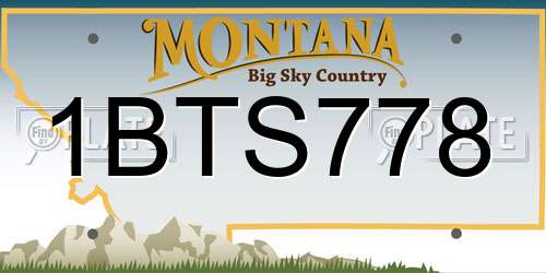 1BTS778 Montana License Plate