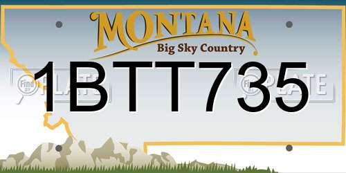1BTT735 Montana License Plate
