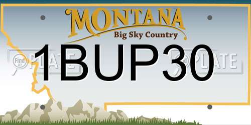 1BUP30 Montana License Plate