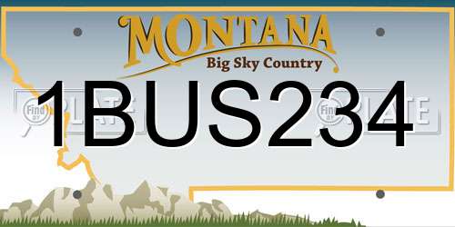 1BUS234 Montana License Plate