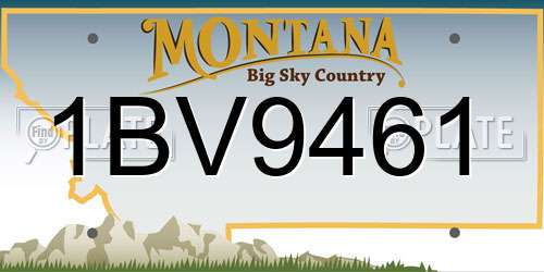 1BV9461 Montana License Plate
