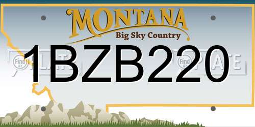 1BZB220 Montana License Plate