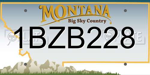 1BZB228 Montana License Plate