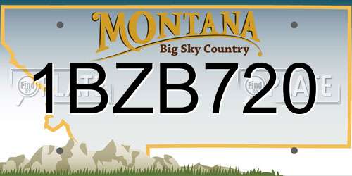 1BZB720 Montana License Plate