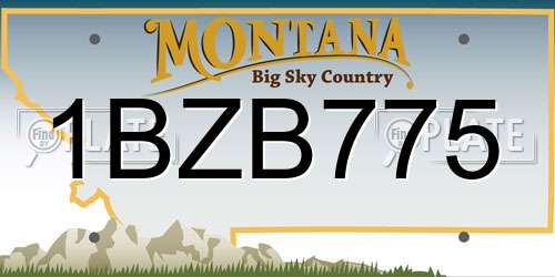 1BZB775 Montana License Plate