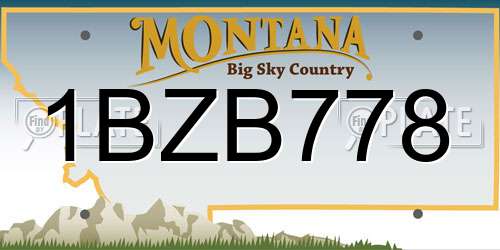 1BZB778 Montana License Plate