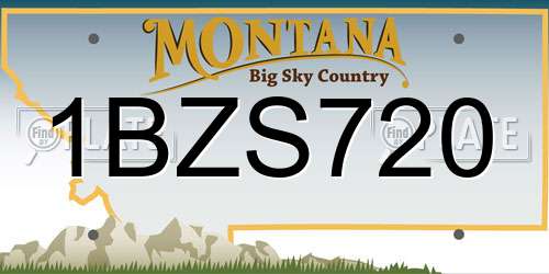 1BZS720 Montana License Plate