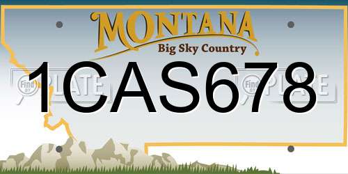1CAS678 Montana License Plate