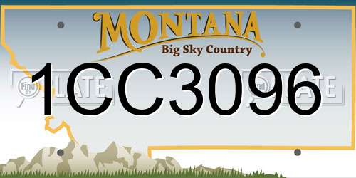 1CC3096 Montana License Plate