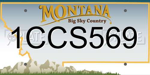 1CCS569 Montana License Plate
