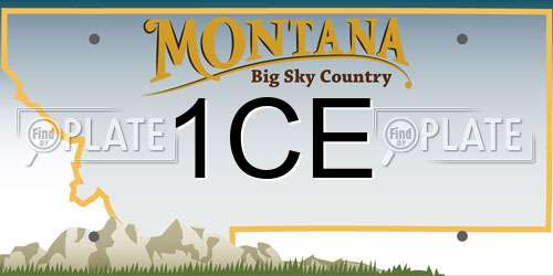 1CE Montana License Plate
