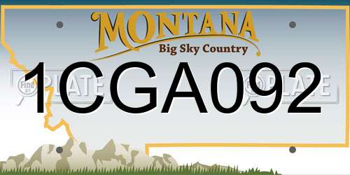 1CGA092 Montana License Plate