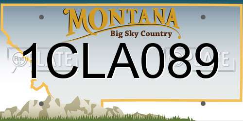 1CLA089 Montana License Plate