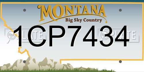 1CP7434 Montana License Plate