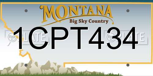 1CPT434 Montana License Plate