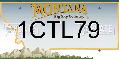 1CTL79 Montana License Plate