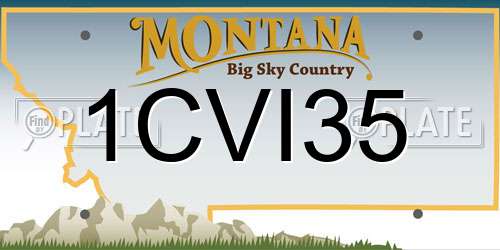 1CVI35 Montana License Plate