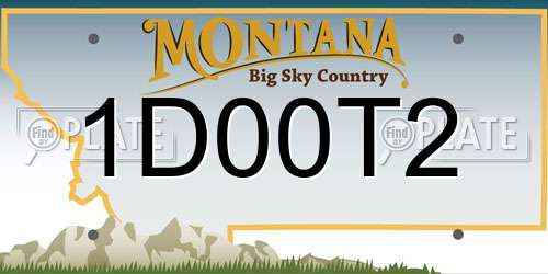 1D00T2 Montana License Plate