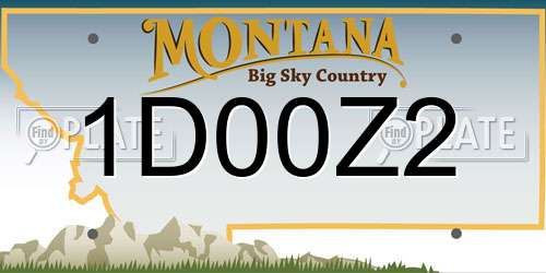 1D00Z2 Montana License Plate