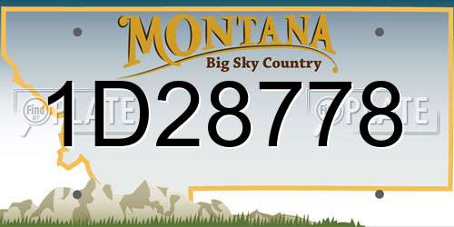 1D28778 Montana License Plate