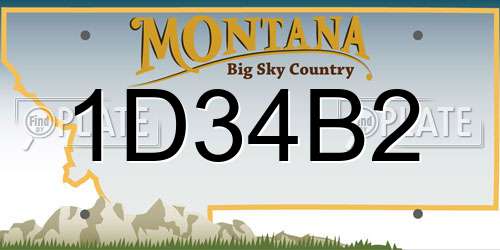 1D34B2 Montana License Plate