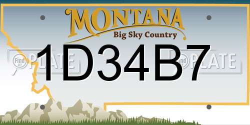 1D34B7 Montana License Plate