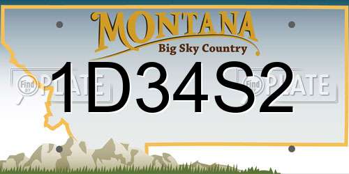 1D34S2 Montana License Plate