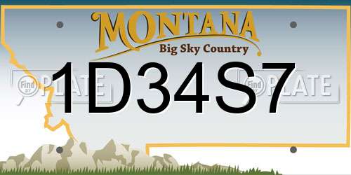 1D34S7 Montana License Plate